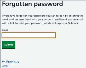 Forgotten password