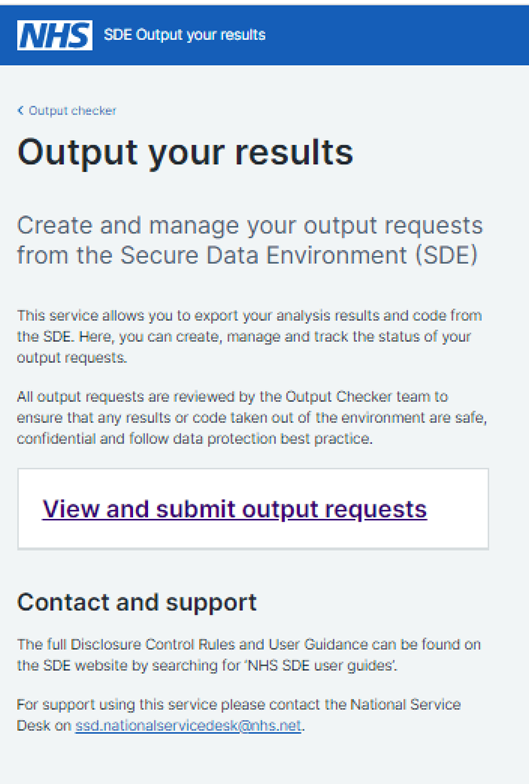 SDE output your results