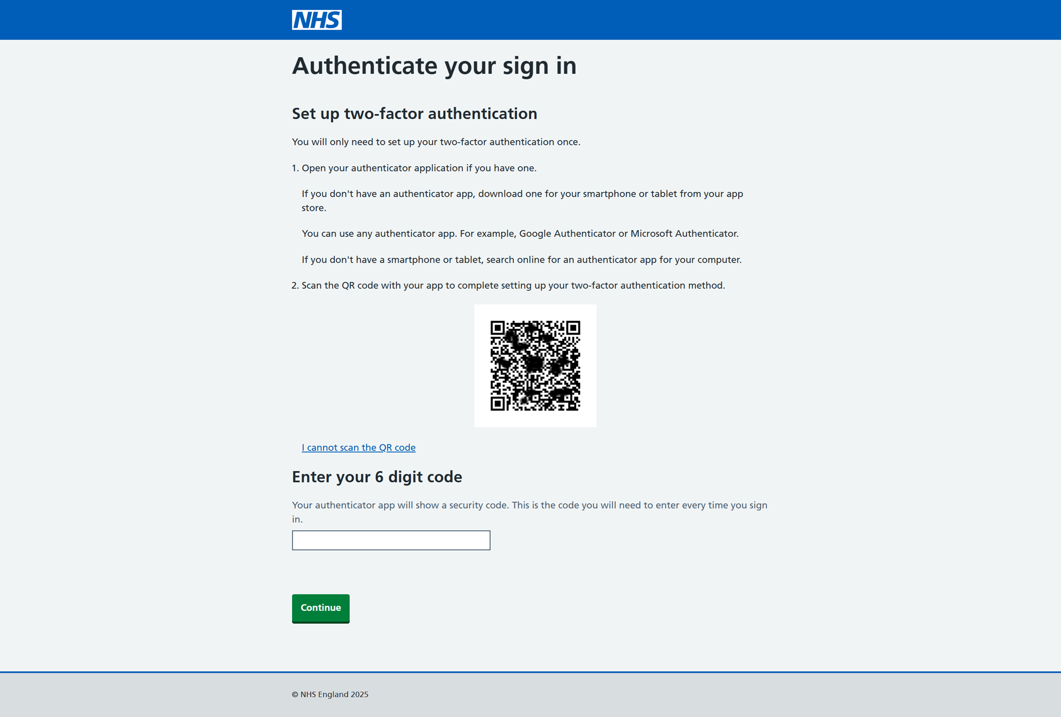 Authenticate your sign in