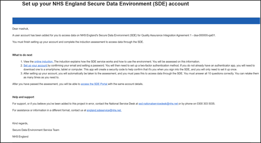 Set up your NHS England SDE account