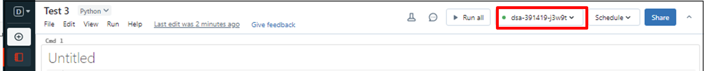 Notebook screen with example data sharing agreement number highlighted