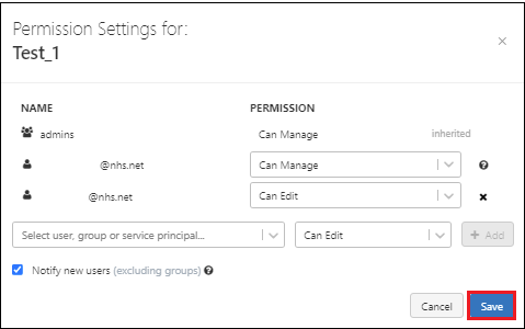 Permission settings for new user notify new users