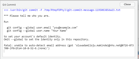 Git Commit window