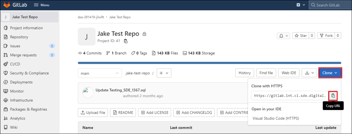 Gitlab select project 2