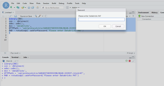 Enter your Databricks personal access token