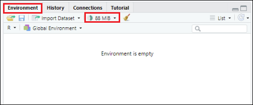Current memory usage screen