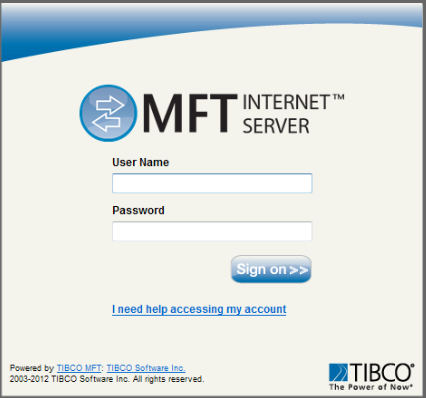 Screenshot of the Secure Electronic File Transfer system log-in page.