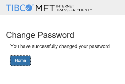 SEFT system password change success message