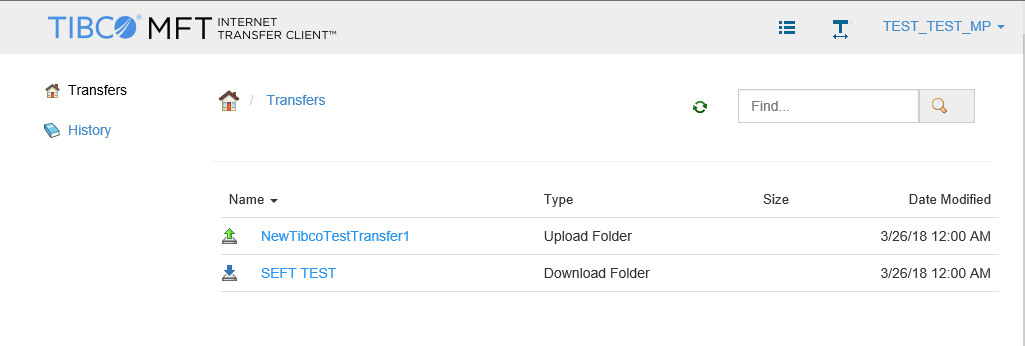 SEFT transfers screen