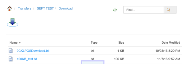 SEFT subfolders or files available to you