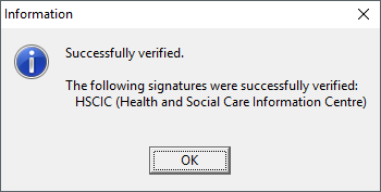 screen short of a release checksum screen displaying a success screen