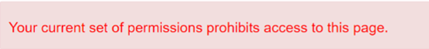 Your current set of permissions prohibits access to this page