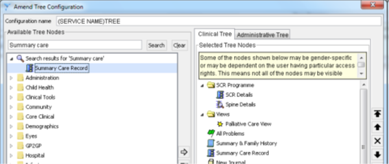 Amend tree configuration