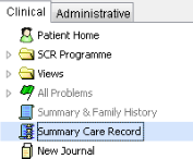 Summary care record clinical tree