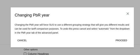 SUS PbR warning message
