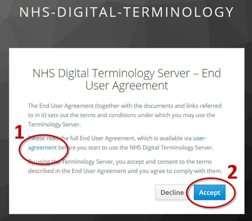 Accept end-user license agreement