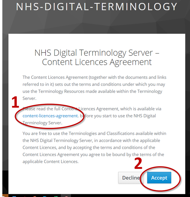 Accept content license agreement