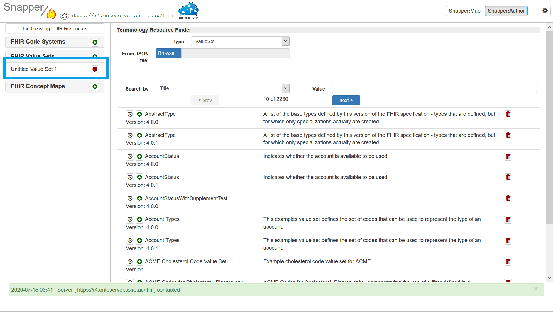 Snapper author screen with workspace file highlighted