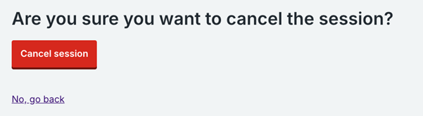 Cancel the session prompt
