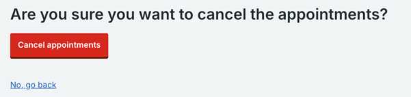 Cancel appointments prompt