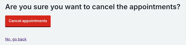 Cancel appointment prompt
