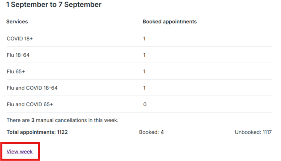 Adding availability - view week