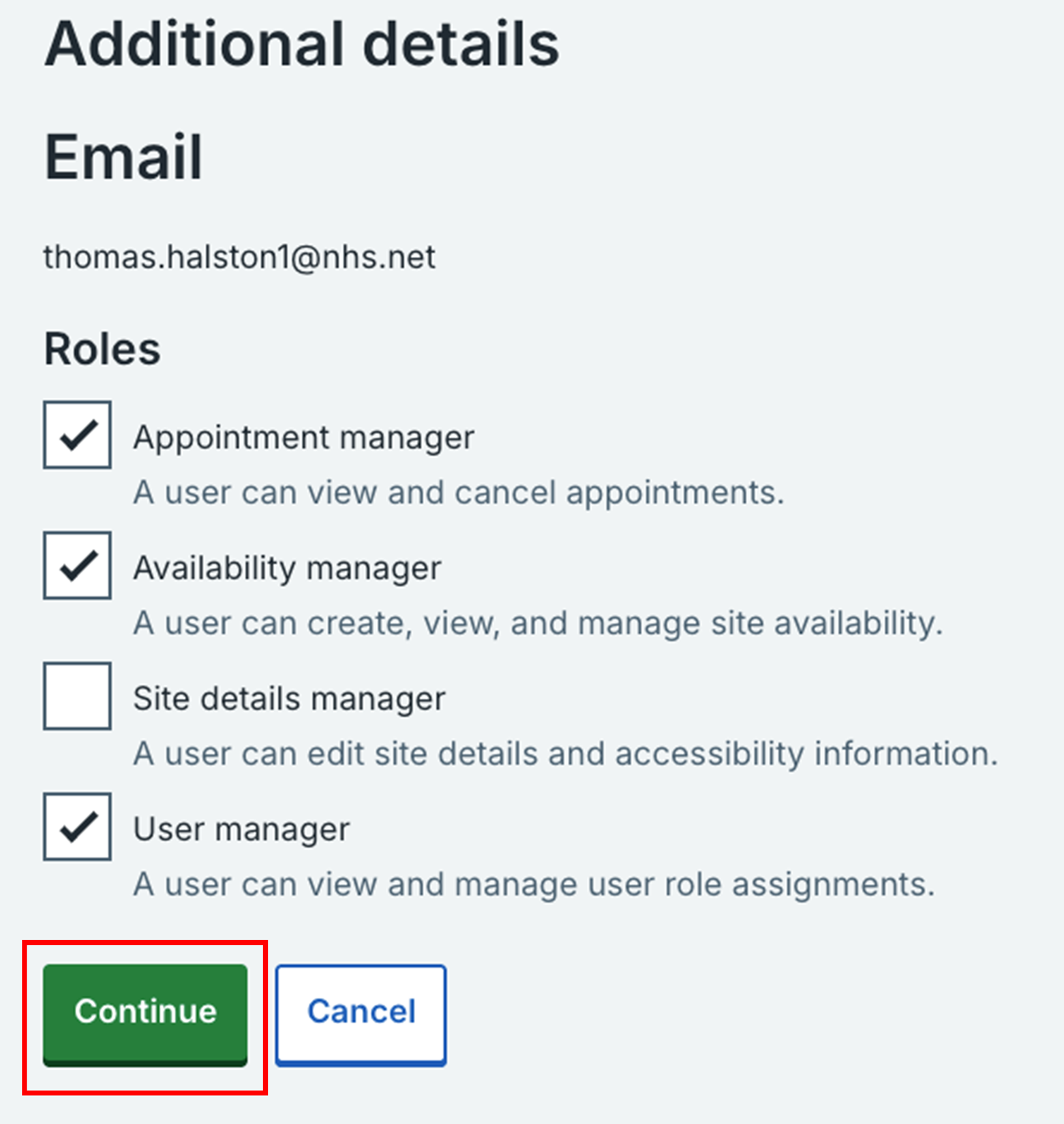 Role management existing user