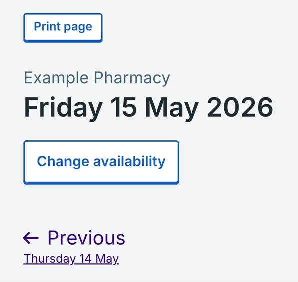 'Print page' button