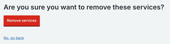 Remove services prompt