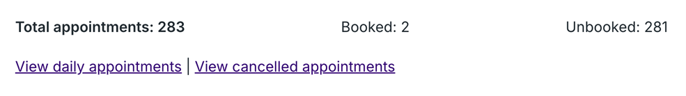 View cancelled appointments link