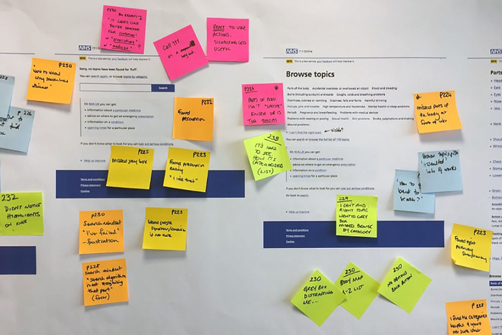 photo of a wall covered in different coloured post-it notes