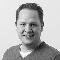 Black and white head and shoulders of the author