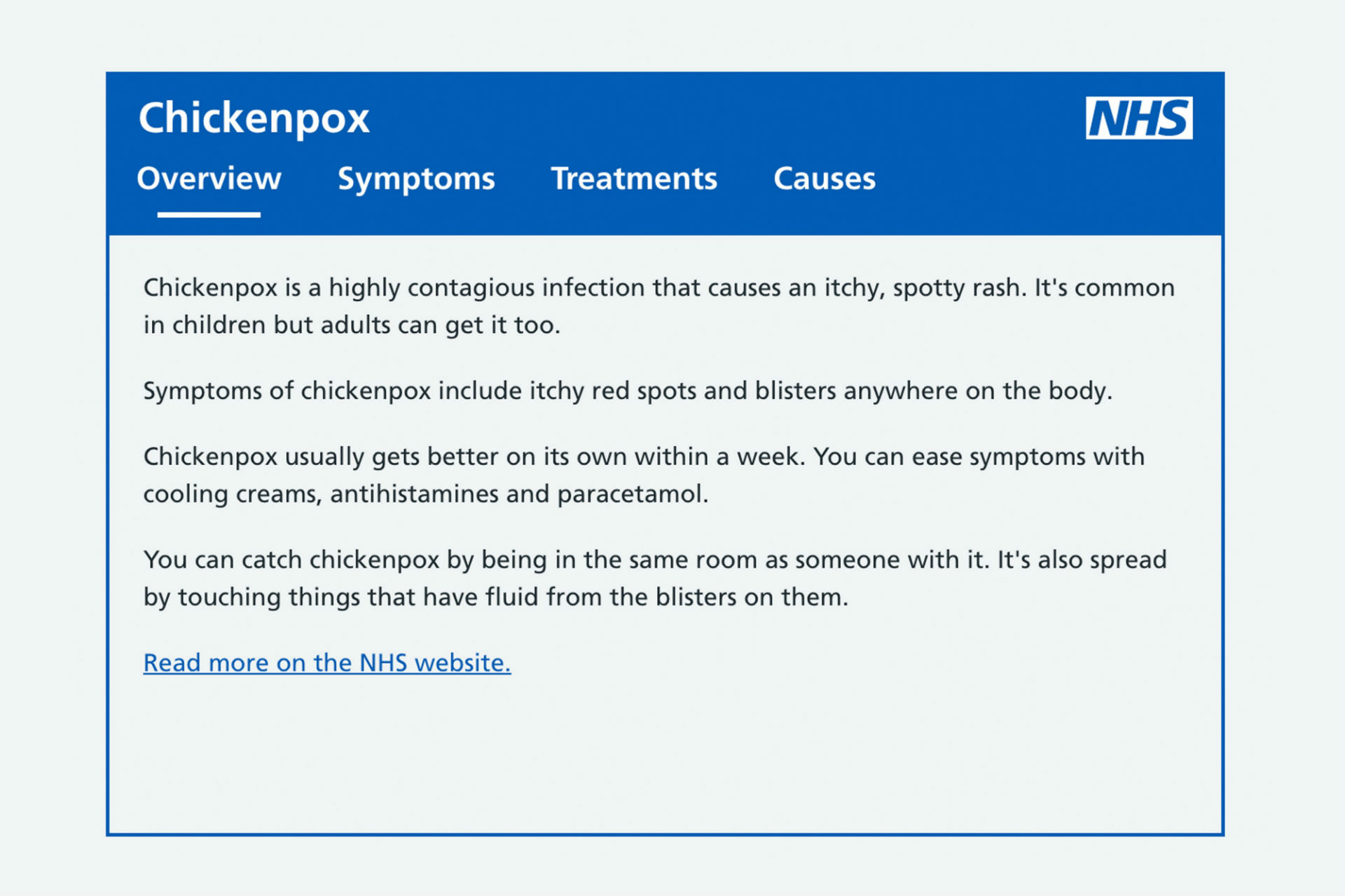 A screen grab of modularised content