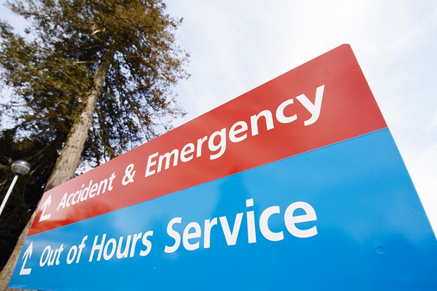 Photo of A&E department sign