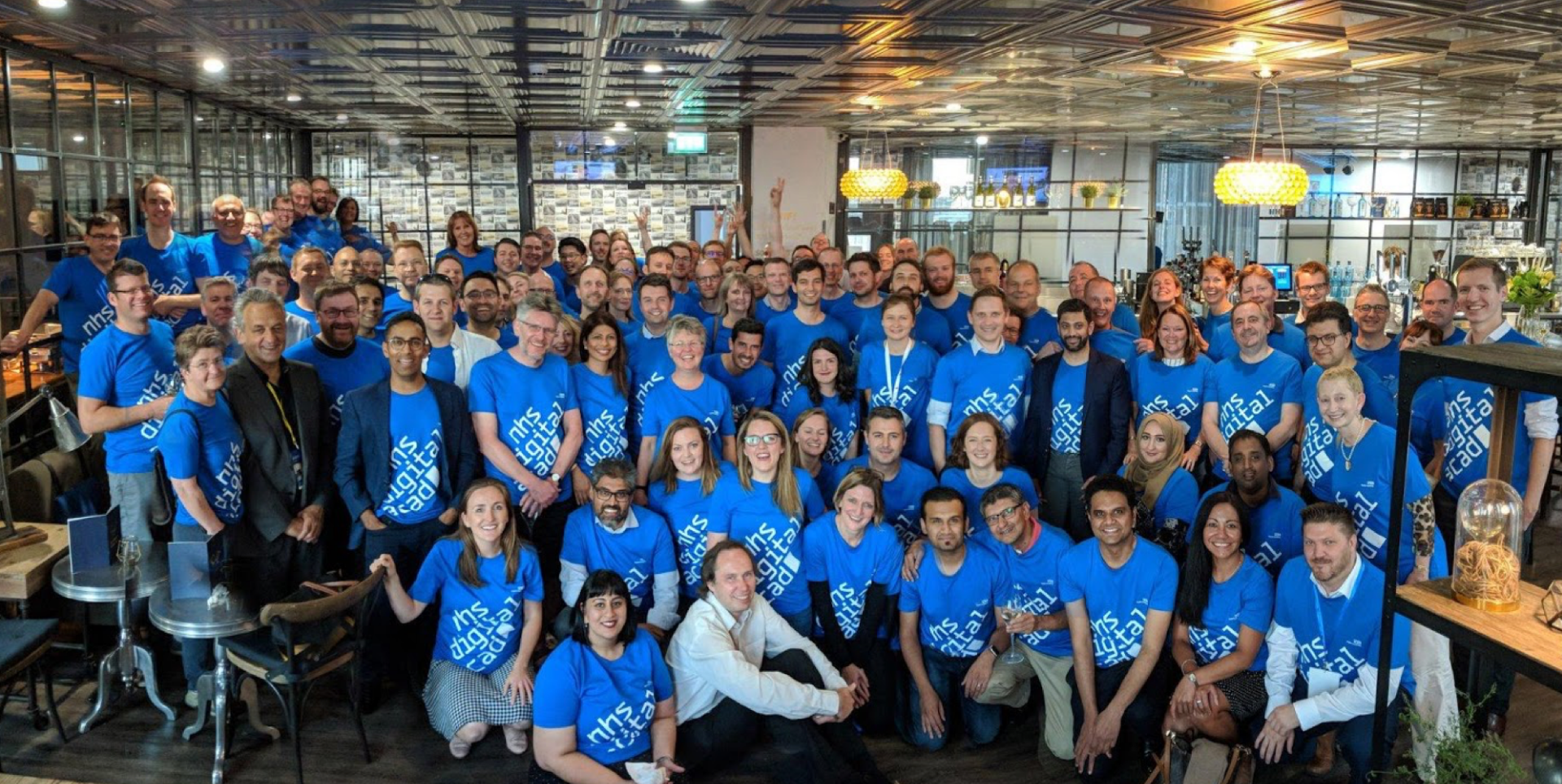 Group picture from the NHS digital academy cohort one, wearing matching t shirts