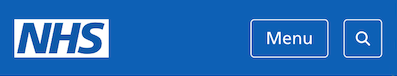 The new NHS website header
