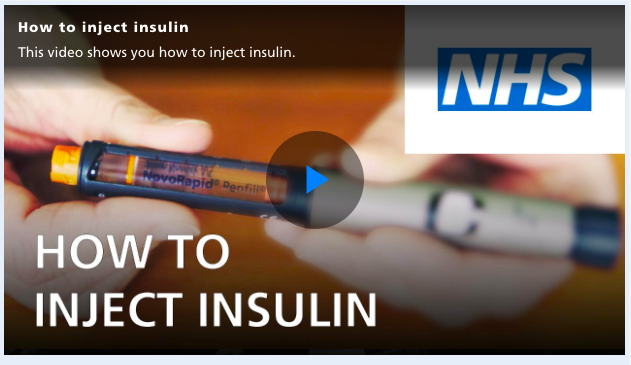 Screen shot of an insulin injection video