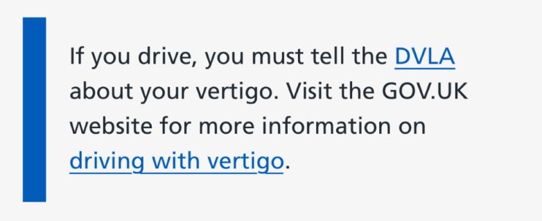 Example of inset text without icon